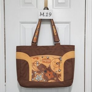 M.019- Jansport Tote Bag, Brown and Orange Floral